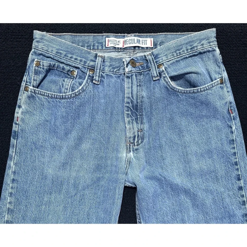 Bailey's PT. Jeans Mens 30x32 Blue Light Wash Regular Fit Straight Cotton Denim